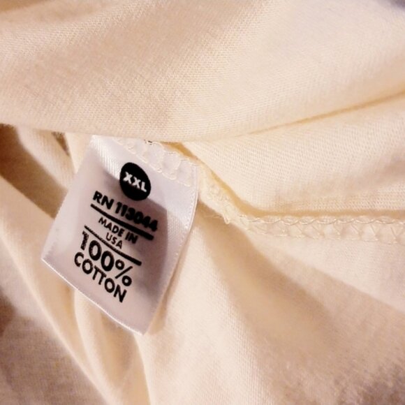 THREADLESS - NWOT 100% Cotton Scoop Neck Cap Sleeve T-Shirt Light Top Ivory Sz M - Picture 14 of 16